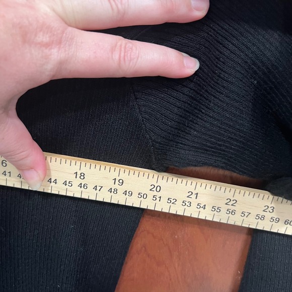 JustFab Black Sweater Dress Ribbed Knit Cowl Neck‎ Long Sleeve Slit 3X - Picture 6 of 7